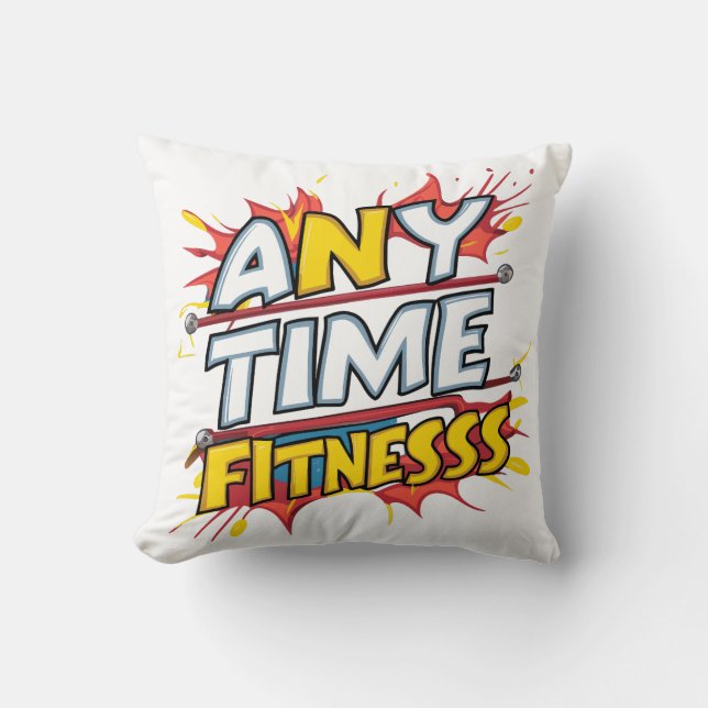 Anytime fitness - grappige fitness citaten kussen (Voorkant)