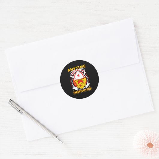 Anytime I Get To Help Fireman Gift Proud Firefight Ronde Sticker (Envelop)