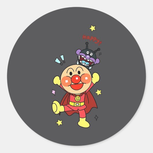Anyway Anpanman Nieuw Ronde Sticker (Voorkant)