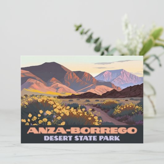 Anza Borrego Desert State Park California Flowers Kaart (Staand voorkant)