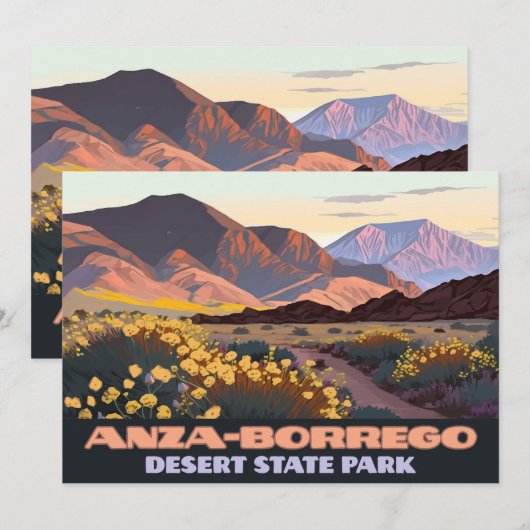 Anza Borrego Desert State Park California Flowers Kaart (Voorkant / Achterkant)