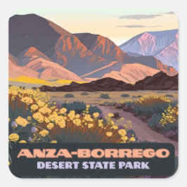 Anza Borrego Desert State Park, Californië Vierkante Sticker