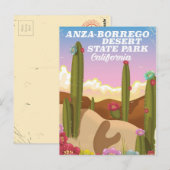 Anza-Borrego Desert State Park-reisposter Briefkaart (Voorkant / Achterkant)