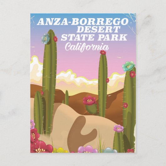 Anza-Borrego Desert State Park-reisposter Briefkaart (Voorkant)