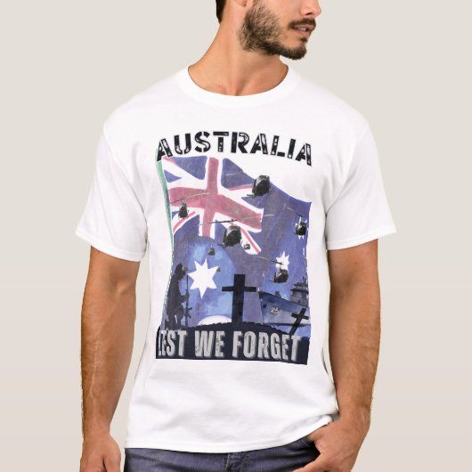 ANZAC Day, opdat we het niet vergeten. AUSTRALIA T-shirt (Voorkant)