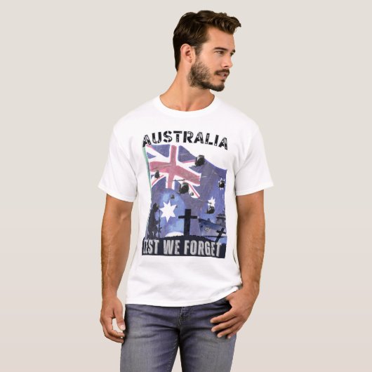 ANZAC Day, opdat we het niet vergeten. AUSTRALIA T-shirt (Voorkant volledig)