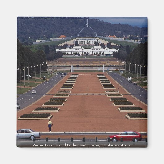 Anzac Parade and Parliament House, Canberra, Ooste Magneet (Voorkant)