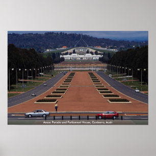 Anzac Parade and Parliament House, Canberra, Ooste Poster