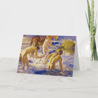 Anzacs baden in het Zee Fine Art Groeten Kaart