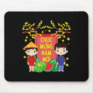 Ao Dai Kinder Chuc Mung Nam Moi Vietnamees nieuwja Muismat