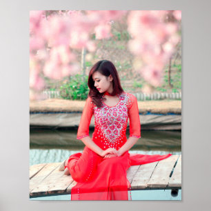 Ao Dai Traditional Vietnam Poster