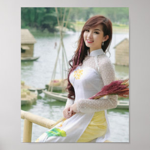 Ao Dai Traditional Vietnam Poster
