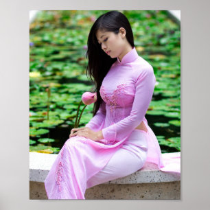 Ao Dai Traditional Vietnam Poster
