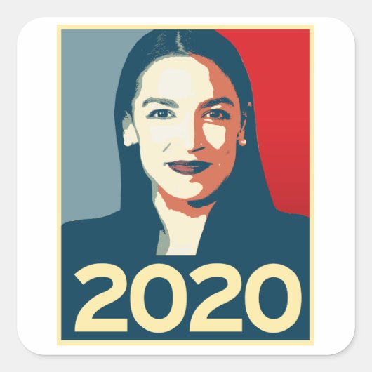 AOC 2020 Propaganda Vierkante Sticker (Voorkant)