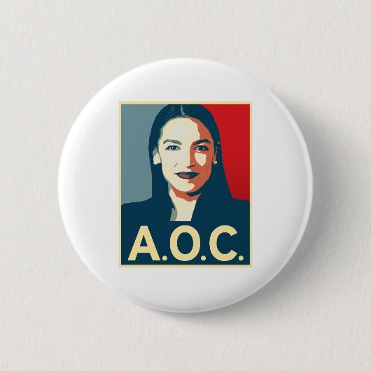 AOC 2024 Propaganda Ronde Button 5,7 Cm (Voorkant)