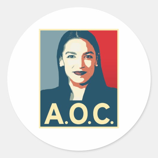 AOC 2024 Propaganda Ronde Sticker (Voorkant)
