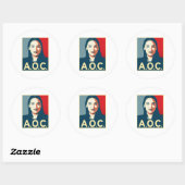 AOC 2024 Propaganda Ronde Sticker (Vel)