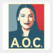 AOC 2024 Propaganda Vierkante Sticker (Voorkant)