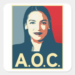 AOC 2024 Propaganda Vierkante Sticker