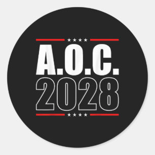 AOC 2028 A.O.C. 2028 voor de verkiezing van AOC 28 Ronde Sticker