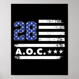 AOC 2028 A.O.C. 2028 voor President American Flag  Poster