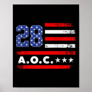 AOC 2028 A.O.C. 2028 voor President American Flag Poster