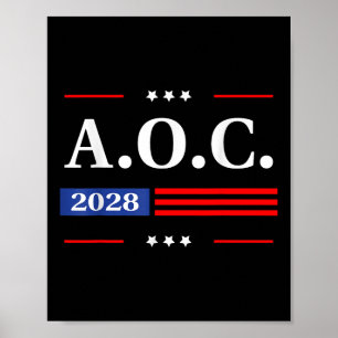 AOC 2028 A.O.C. 2028 voor President American Flag Poster