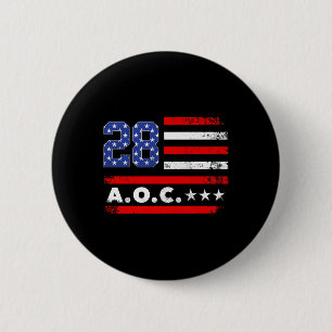 AOC 2028 A.O.C. 2028 voor President American Flag Ronde Button 5,7 Cm