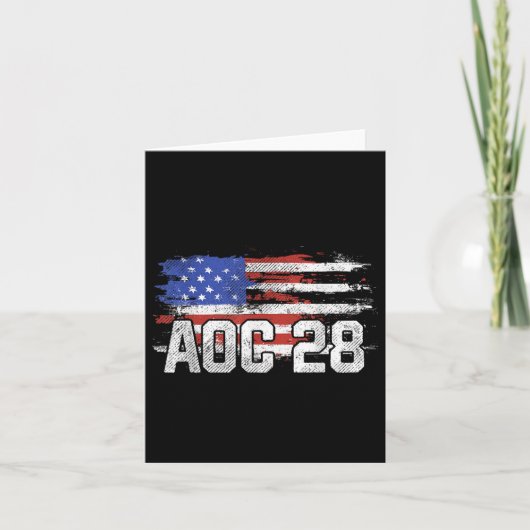 AOC 2028 President Distressed US Flag Kaart (Voorkant)