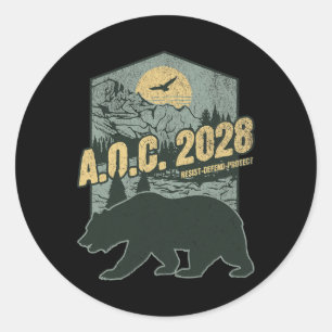 AOC 2028 voor President Resist Beer Alexandria Oca Ronde Sticker