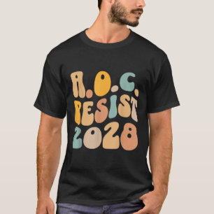 AOC 2028 voor President Resist Wavy Alexandria Oca T-shirt