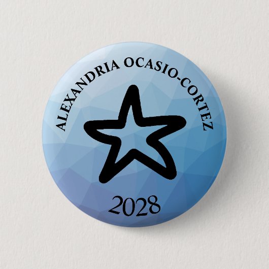 AOC Alexandria Ocasio-Cortez 2028 Ronde Button 5,7 Cm (Voorkant)