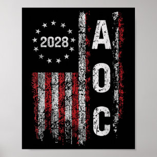 AOC Alexandria Ocasio Cortez 2028 voor President E Poster