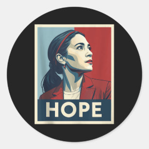 AOC Alexandria Ocasio Cortez 2028 voor President - Ronde Sticker