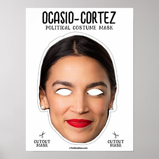 AOC Alexandria Ocasio-Cortez kostuummasker Poster (Voorkant)