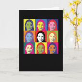 AOC Alexandria Ocasio-Cortez Retro Pop Art Kaart (Gele Bloem)