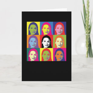 AOC Alexandria Ocasio-Cortez Retro  Pop Art Kaart
