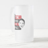 AOC De Toekomst is Vrouwelijk Matglas Bierpul (Voorkant links)