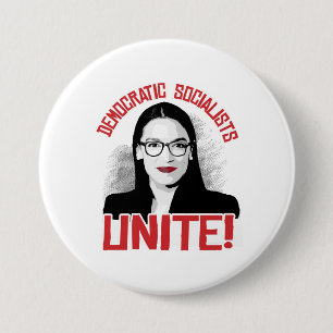 AOC - Democratische socialisten verenigen Ronde Button 7,6 Cm