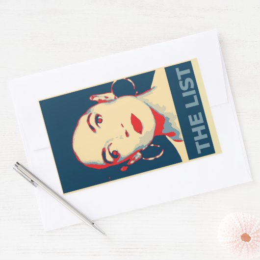 AOC en haar lijst Rechthoekige Sticker (Envelop)