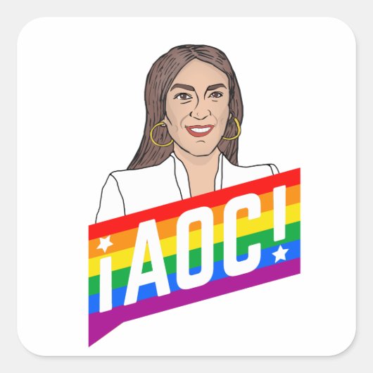 AOC LGBT PRIDE VIERKANTE STICKER (Voorkant)