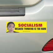 AOC-socialisme omdat nadenken te moeilijk is Bumpersticker (Op auto)