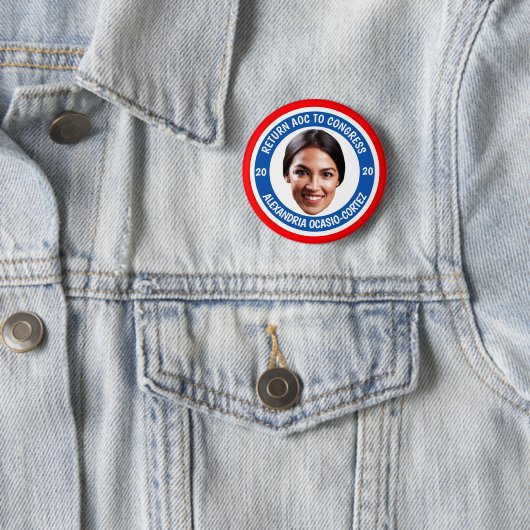 AOC terugsturen naar het Congres in 2020 Ronde Button 5,7 Cm (In situ)