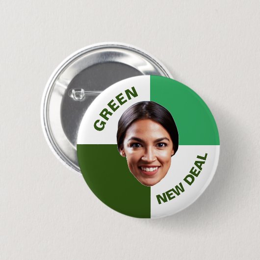 AOC's Green New Deal Ronde Button 5,7 Cm (Voorkant /achterkant)