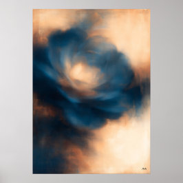 Aoi Bara Blauwe Roos Atmosferische Abstractie Poster