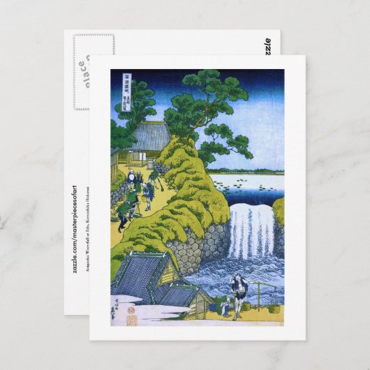 Aoigaoka Waterfall in Edo Hokusai Fine Art Briefkaart (Voorkant / Achterkant)