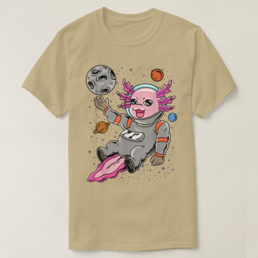 Aolotl Astronaut Planet Space T-shirt (Design voorkant)