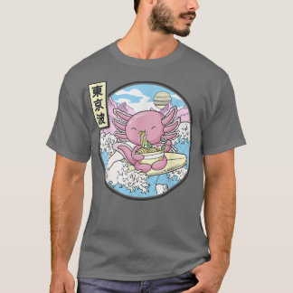 Aolotl Eating Ramen Japan Waves Anime Vaporwave Ka T-shirt