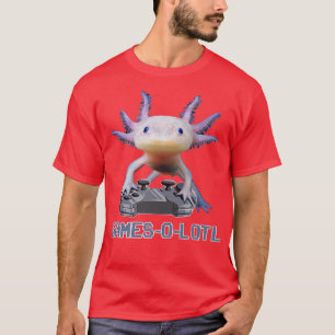 Aolotl Fish die videospel speelt WhiteAolotl Lizar T-shirt