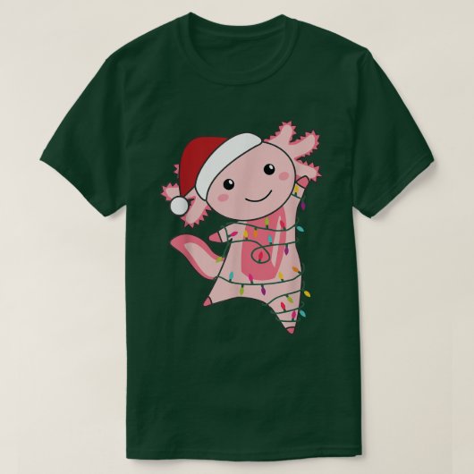 Aolotl kerst met lichte kerst t-shirt (Design voorkant)